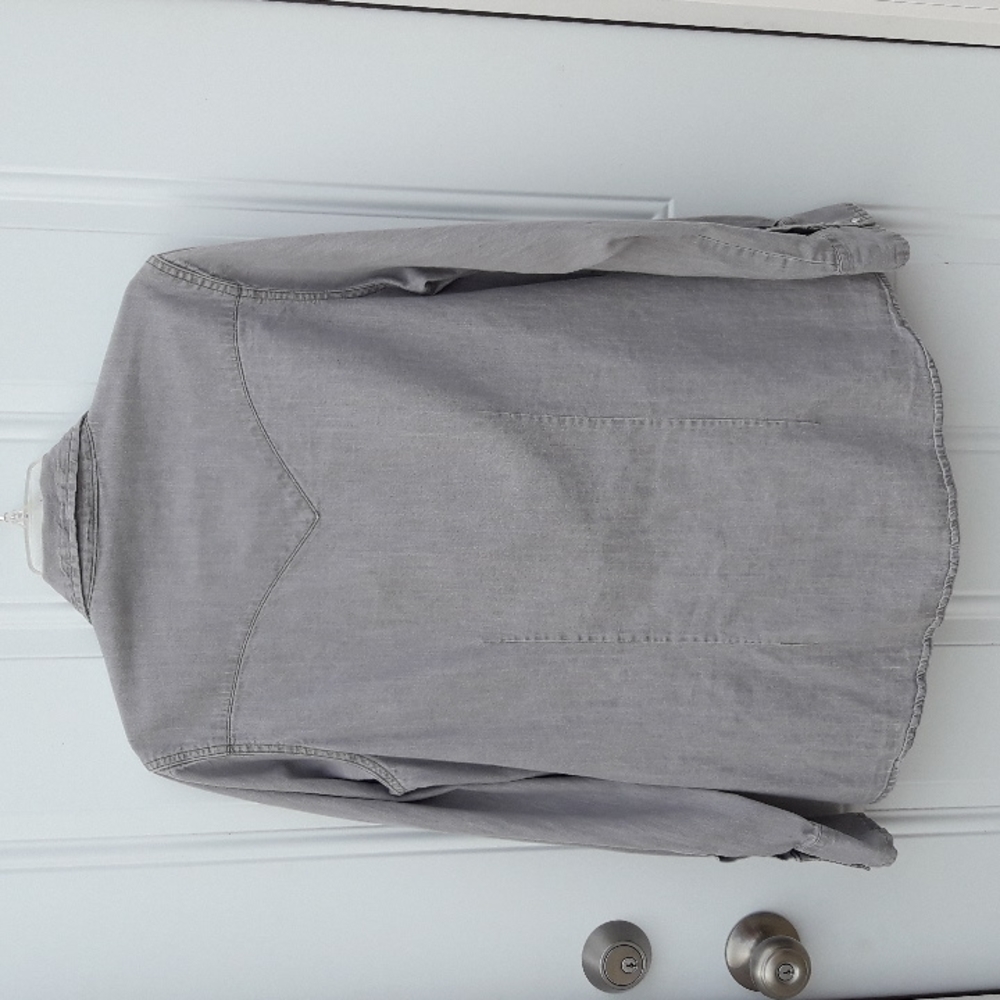 Women's Wrangler Shirt Gray Denim Large - Picture 7 of 12